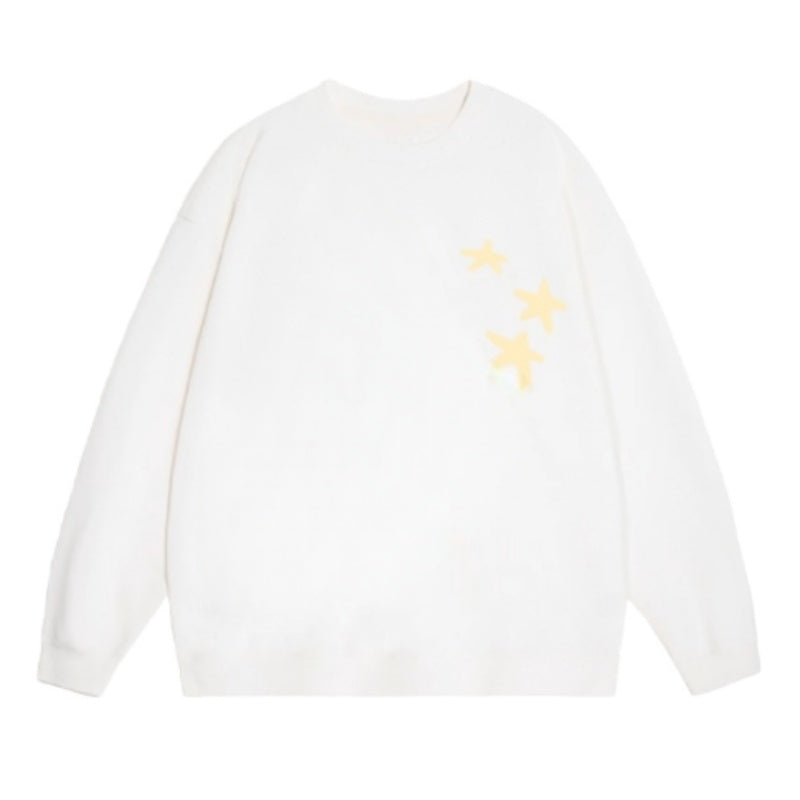 White Loose Classic Sweatshirt