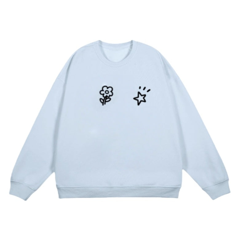 Sky Blue Fleece-Lined Sweatshirt